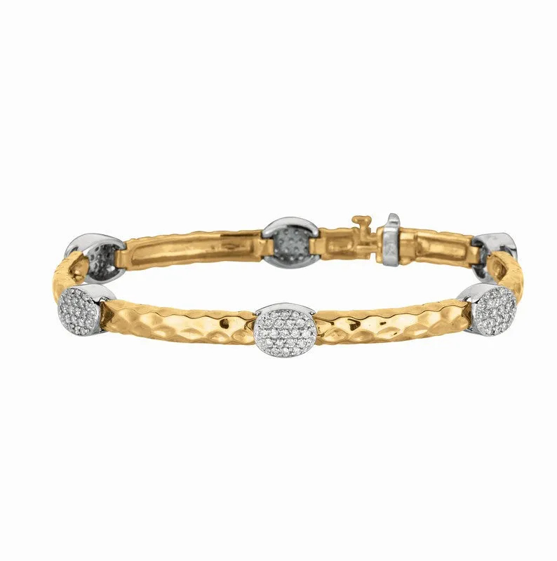 DIAMOND OVAL BRACELET 14K GOLD (1.01 CTW)
