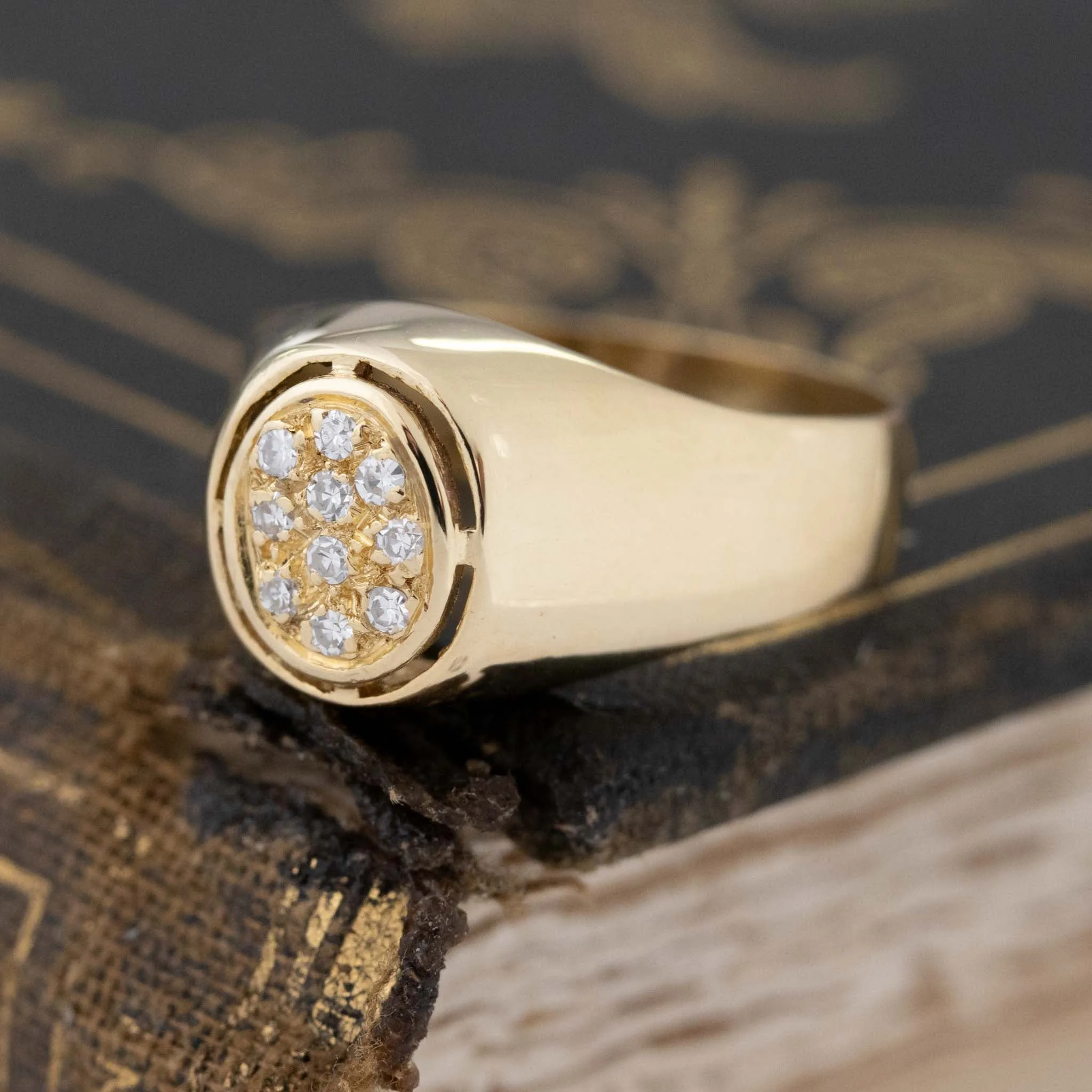 Diamond Pave Oval Top Ring