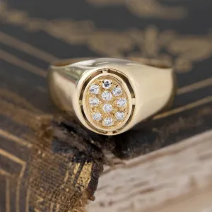 Diamond Pave Oval Top Ring