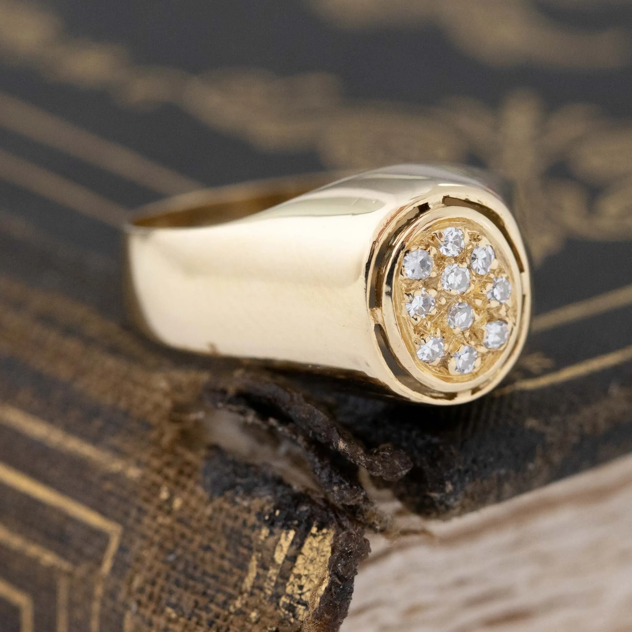 Diamond Pave Oval Top Ring