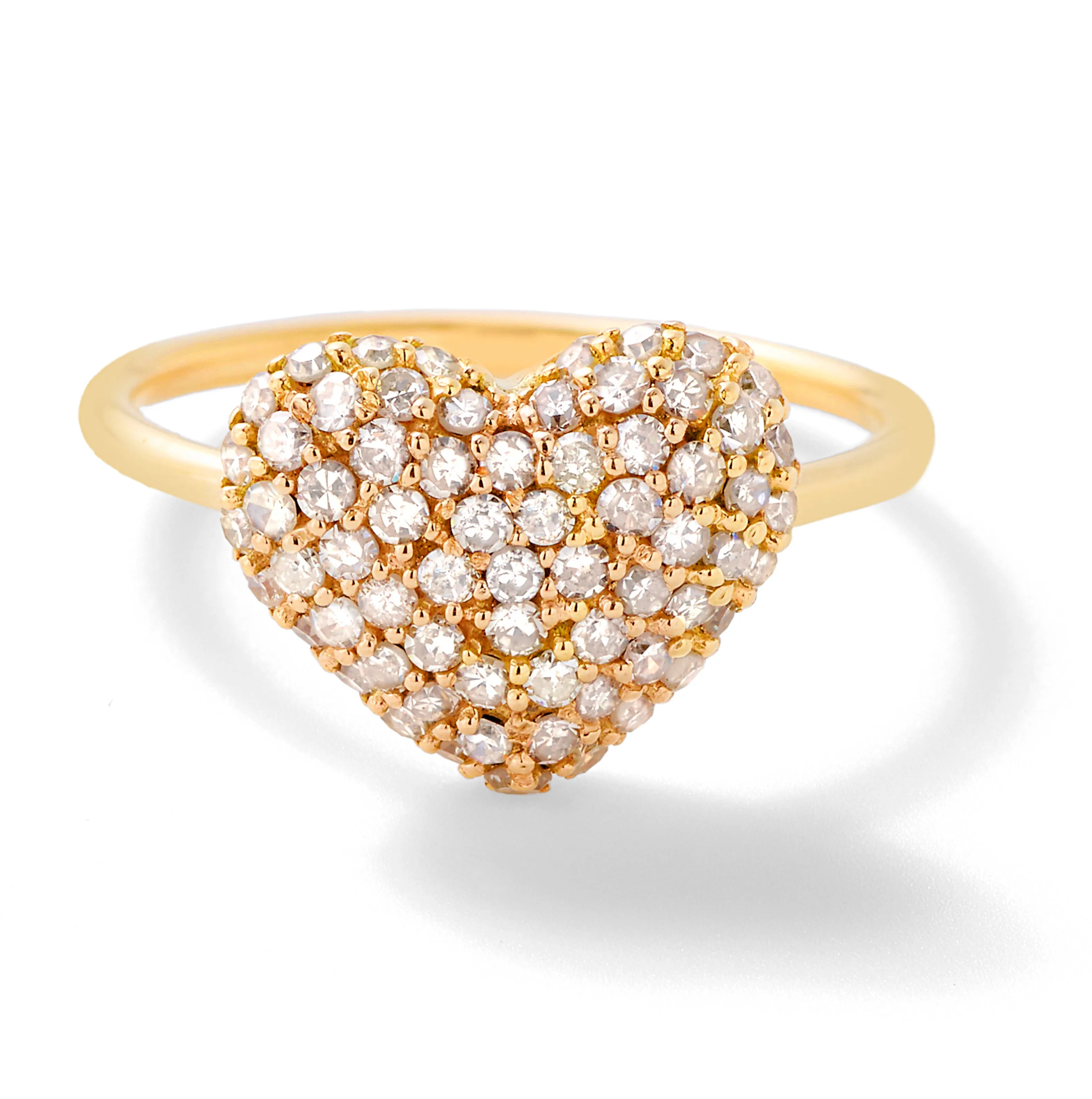 diamond puffy heart ring