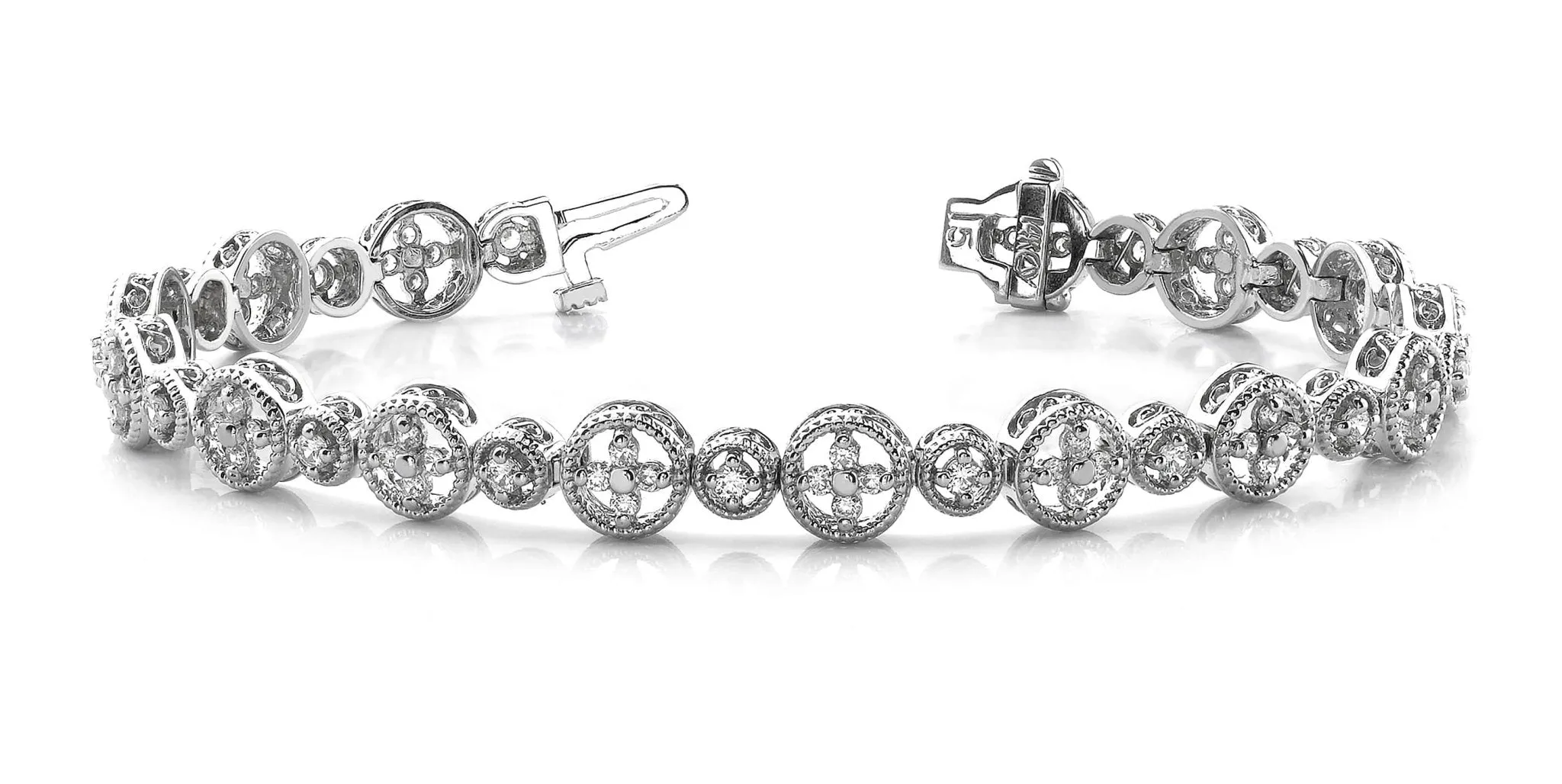 Diamond Sand Dollar Diamond Bracelet with 2.03 ct.(finished) 1.8mm, 2.2mm
