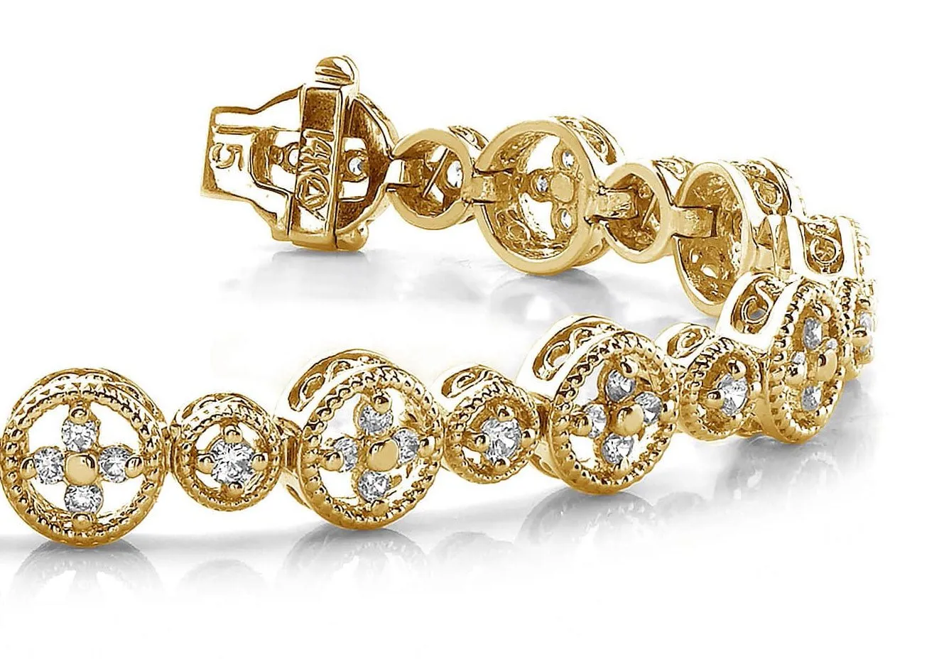 Diamond Sand Dollar Diamond Bracelet with 2.03 ct.(finished) 1.8mm, 2.2mm