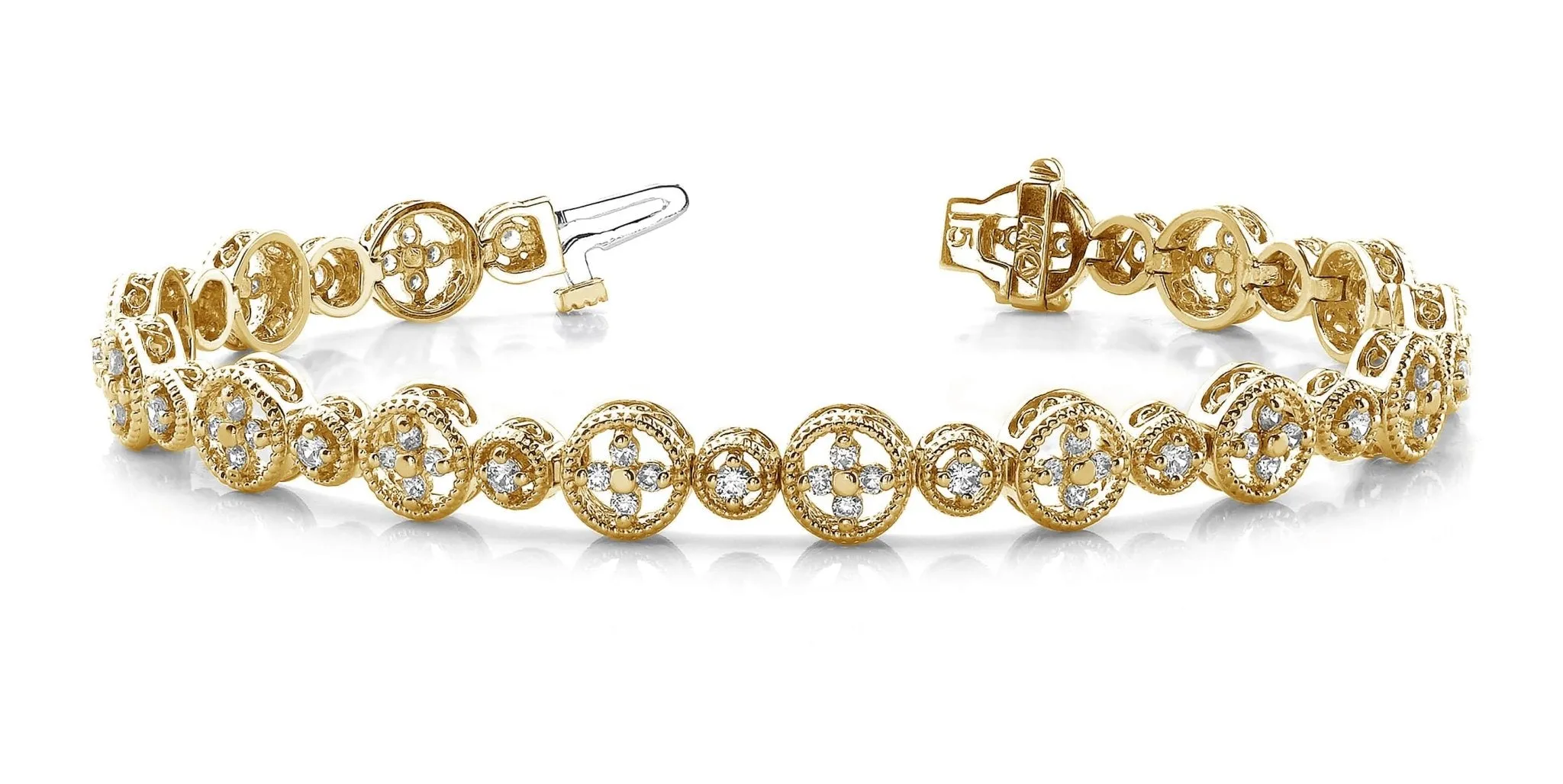 Diamond Sand Dollar Diamond Bracelet with 2.03 ct.(finished) 1.8mm, 2.2mm