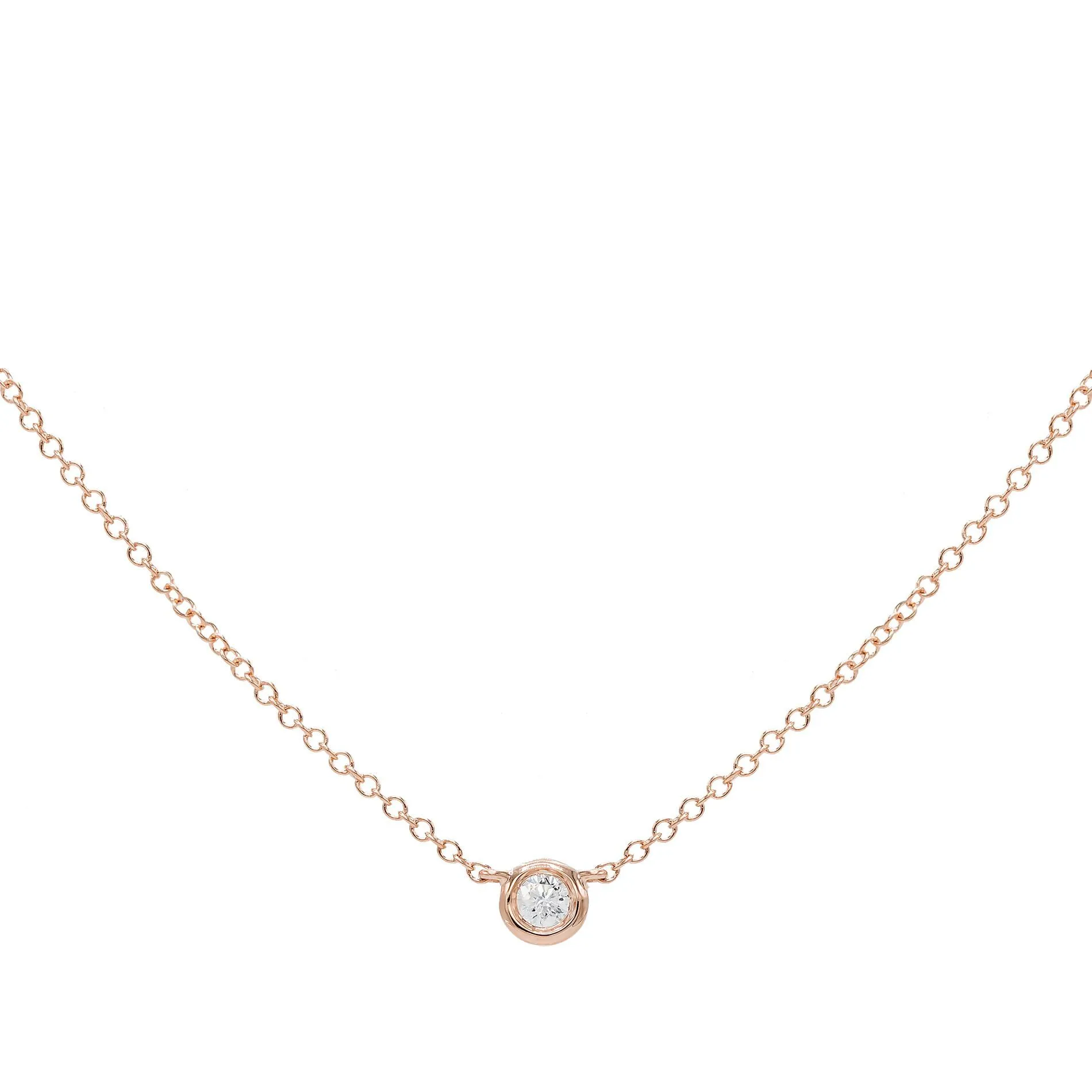 Diamond Solitaire Necklace 14K