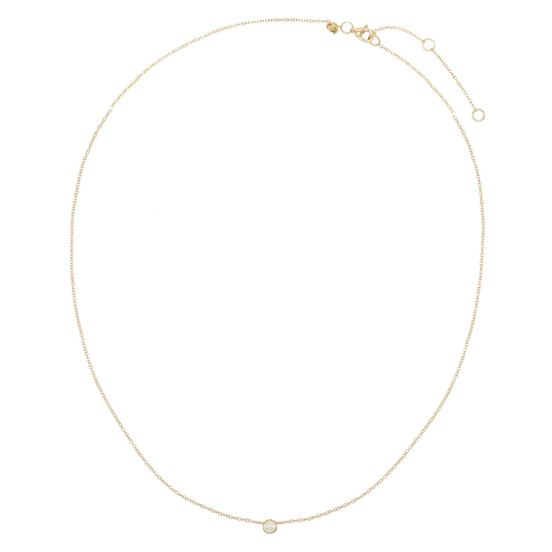 Diamond Solitaire Necklace 14K