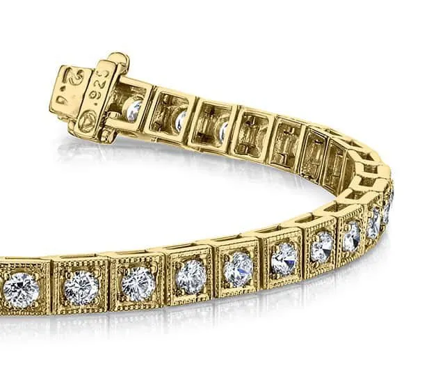 Diamond Square Link Diamond Bracelet with 1.76 ct.(finished) 2.2mm