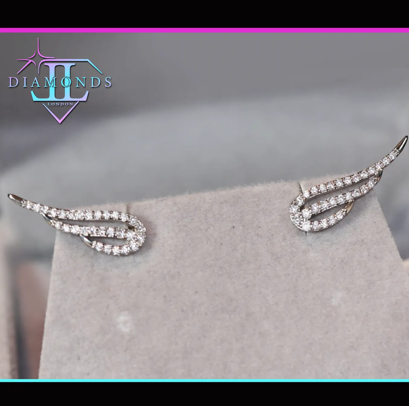 Diamond Wing Earrings | Wing Earrings | Feather Earrings | Womens Earrings | Womens Diamond Earrings | Angel Earrings | Cuff Earrings