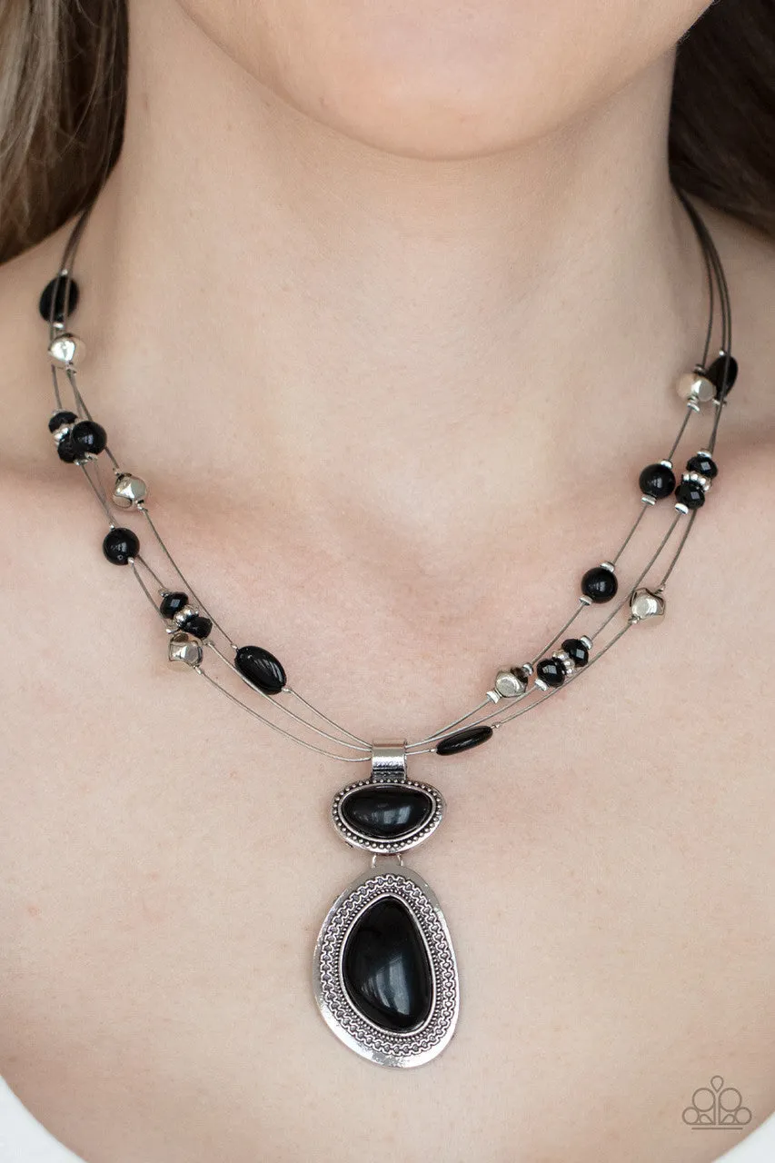 Discovering New Destinations Black Paparazzi Necklace