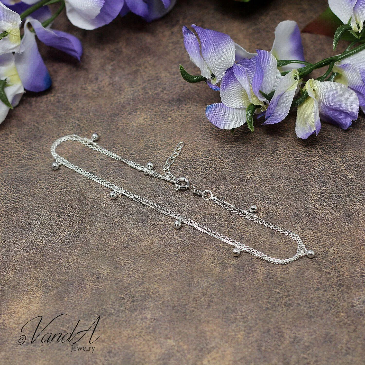 Double Chain Beaded Anklet