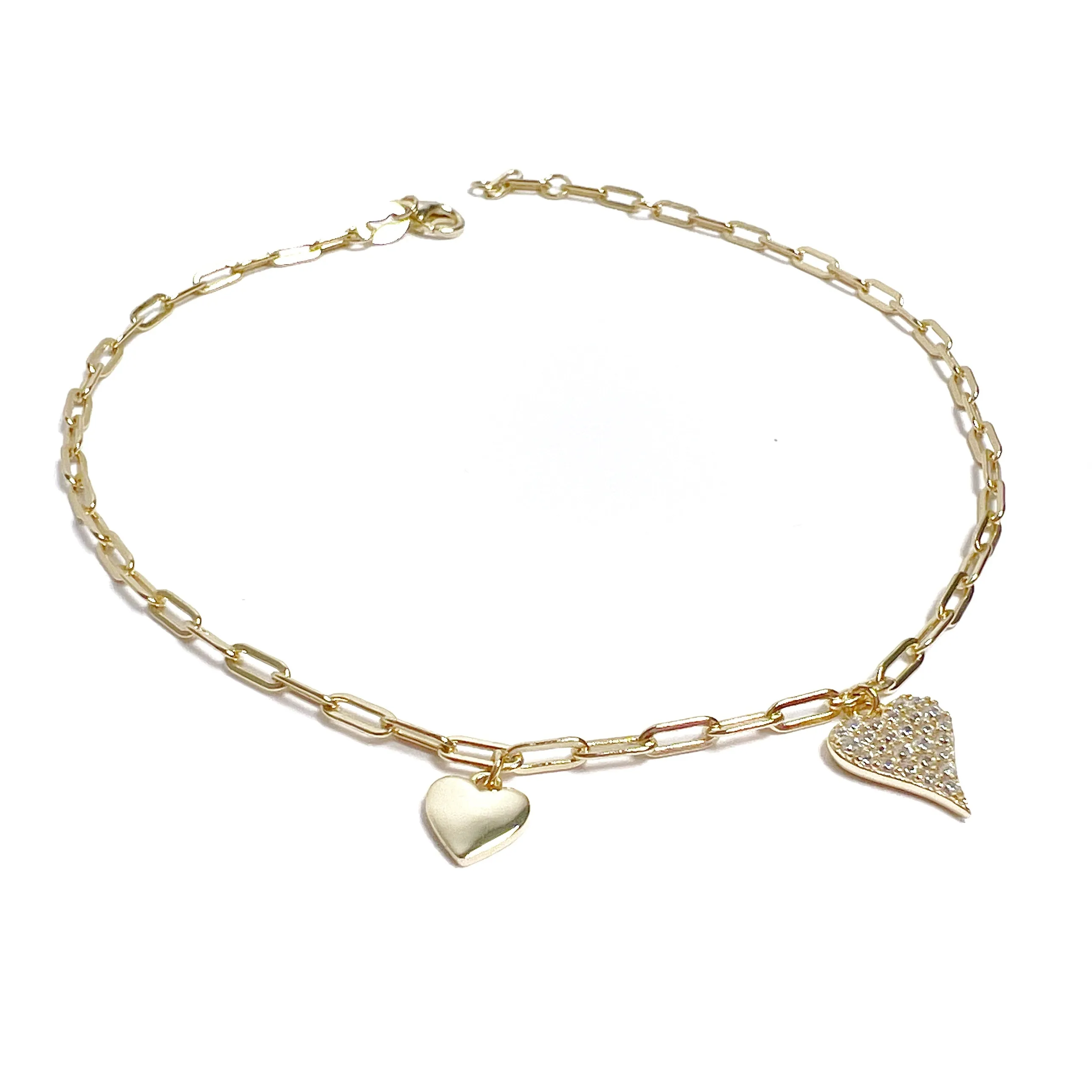 Double Heart Anklet