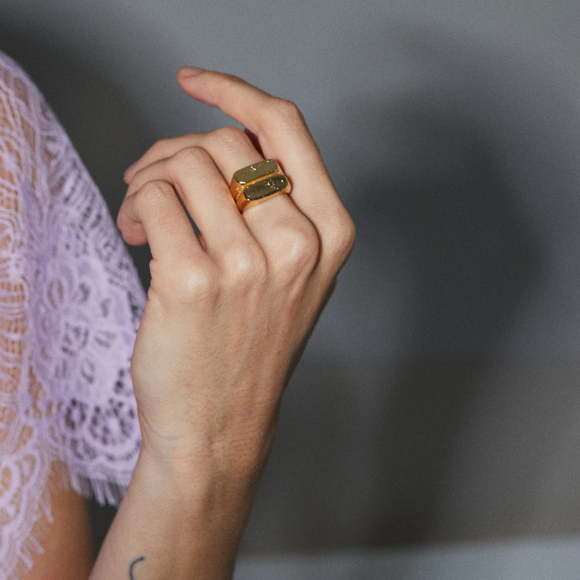 Double Rectangle Signet Ring