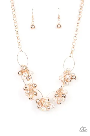 Effervescent Ensemble Rose Gold Paparazzi Necklace