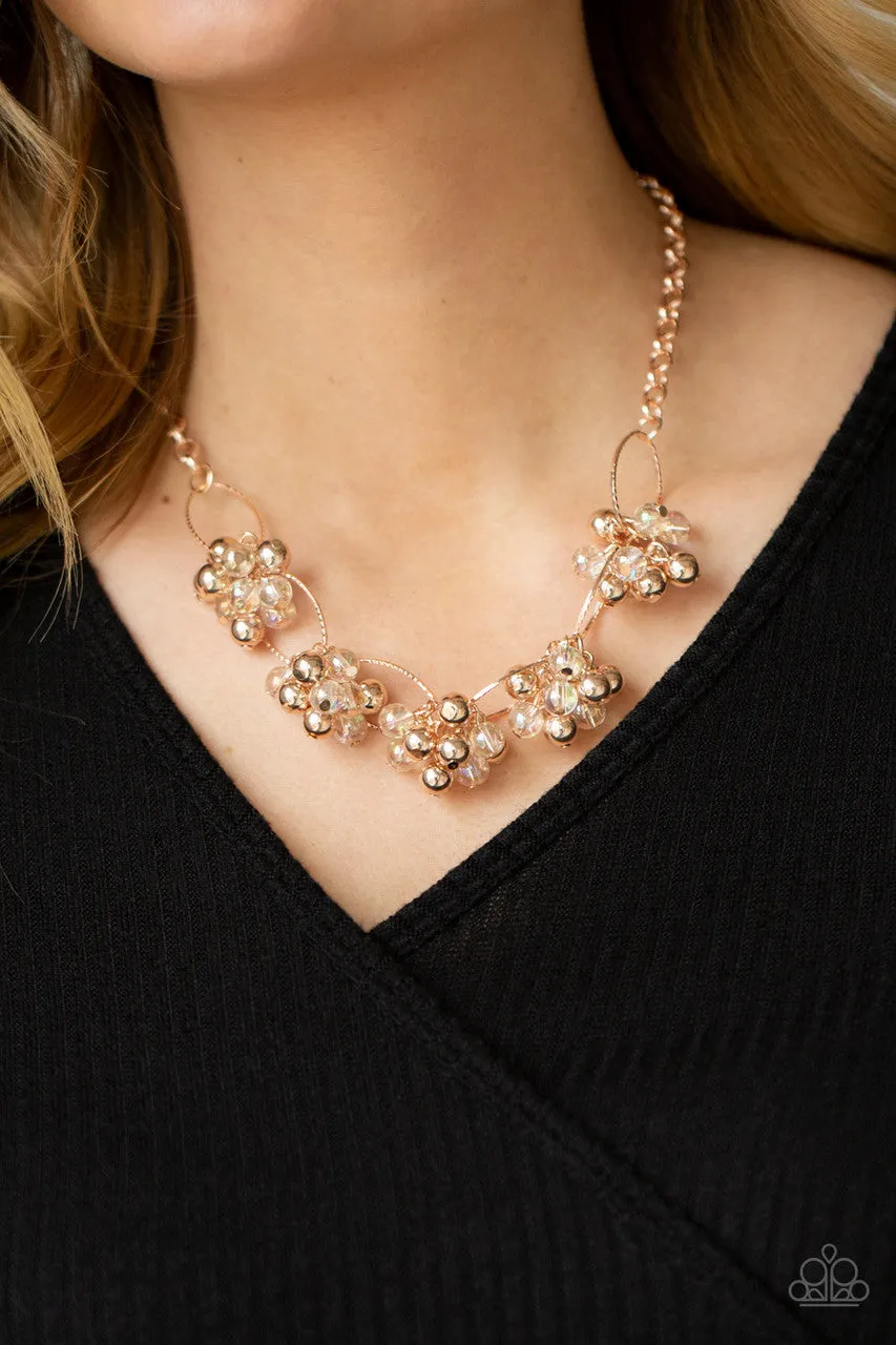 Effervescent Ensemble Rose Gold Paparazzi Necklace