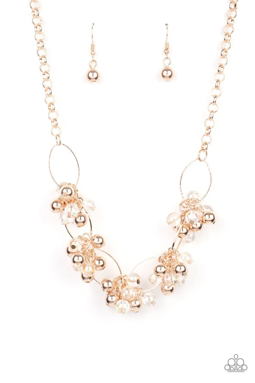 Effervescent Ensemble Rose Gold Paparazzi Necklace