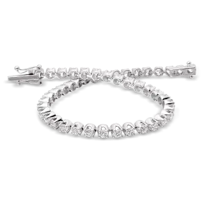 Elara 18ct White Gold Crown Set Diamond Bracelet