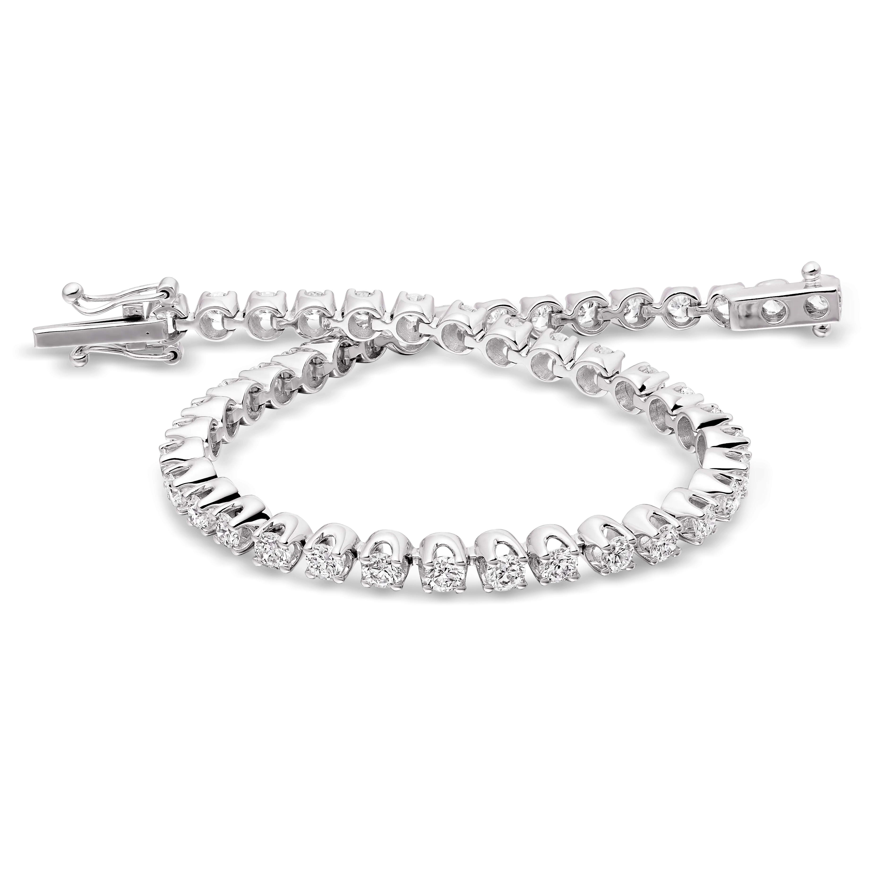 Elara 18ct White Gold Crown Set Diamond Bracelet
