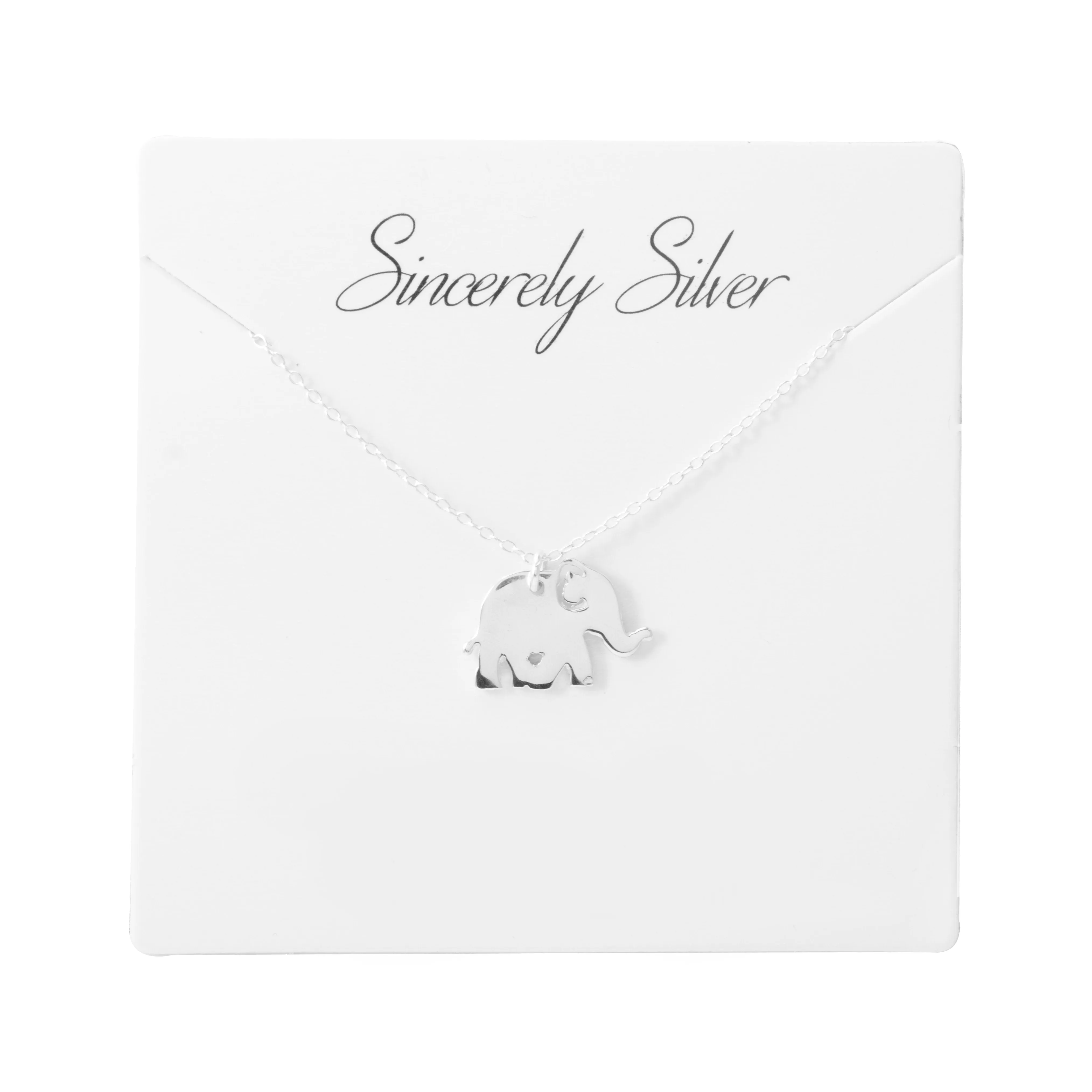 Elephant Necklace - Solid Sterling Silver Jewelry