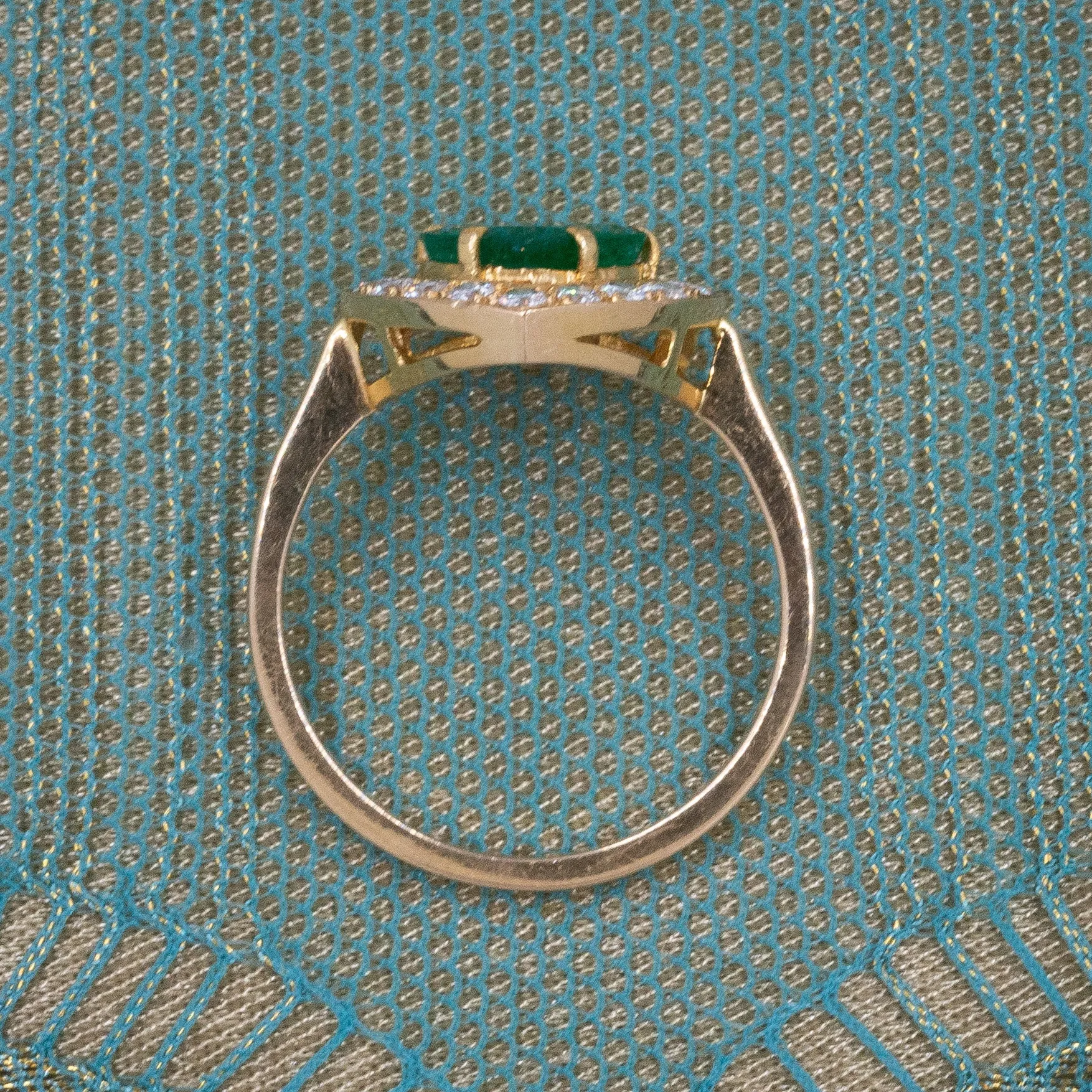 Emerald and Diamond Heart Ring c1980