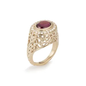 Emmeline Cocktail Ring- Rhodolite