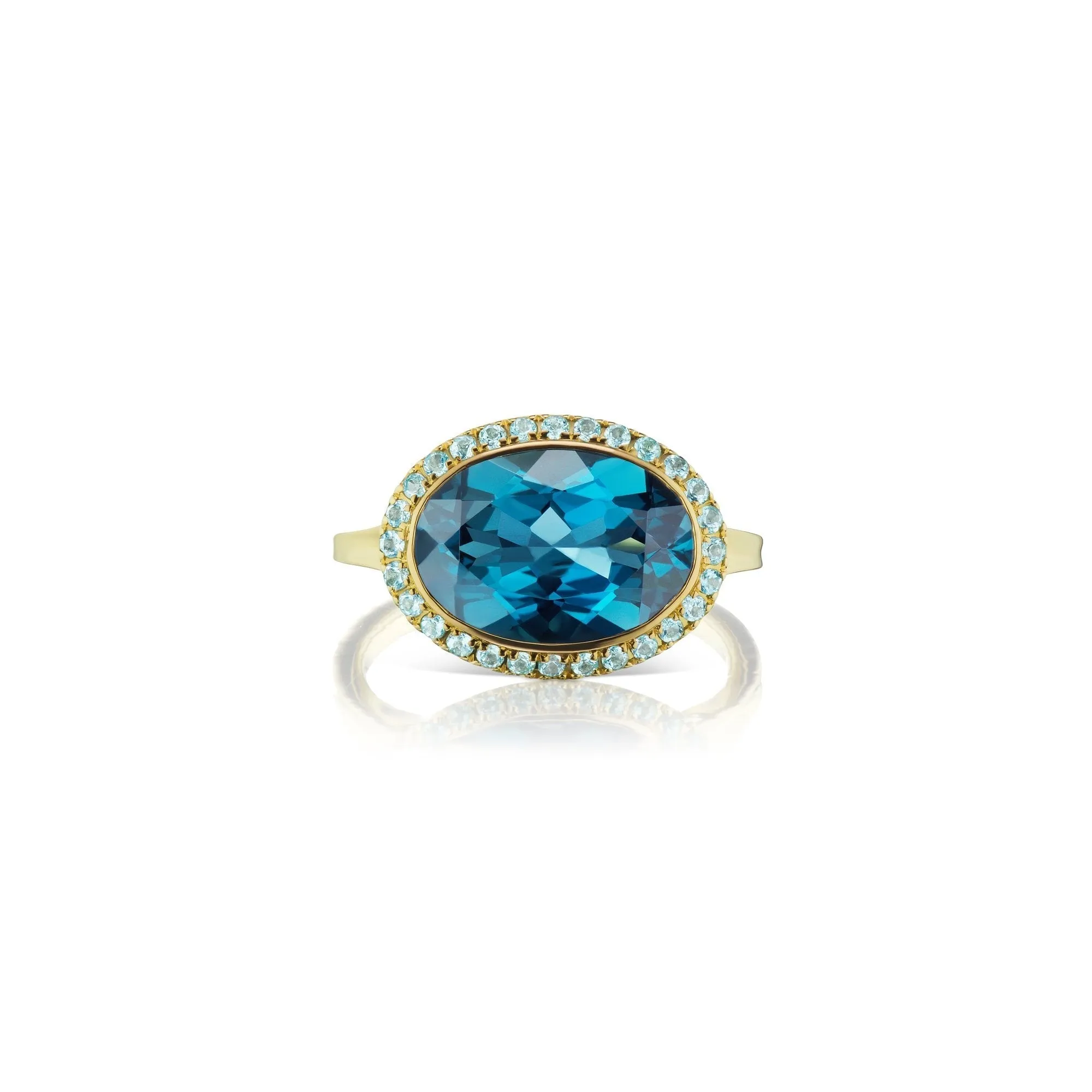 Enamel Cocktail Ring in London Blue Topaz