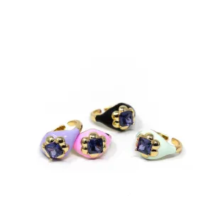 Enamel Gem Rings