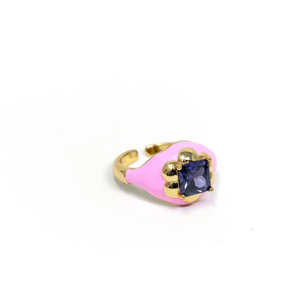 Enamel Gem Rings