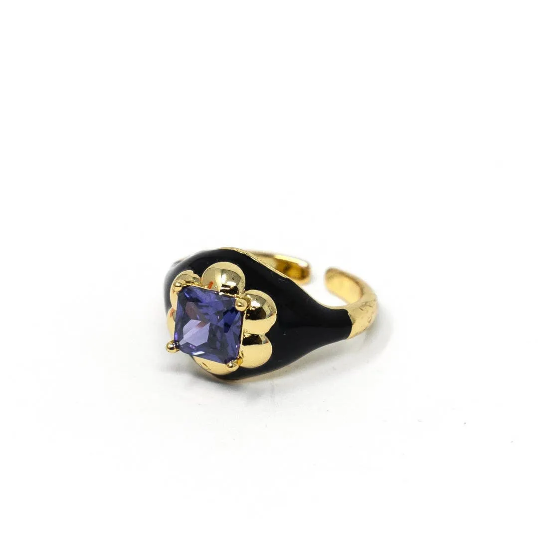 Enamel Gem Rings