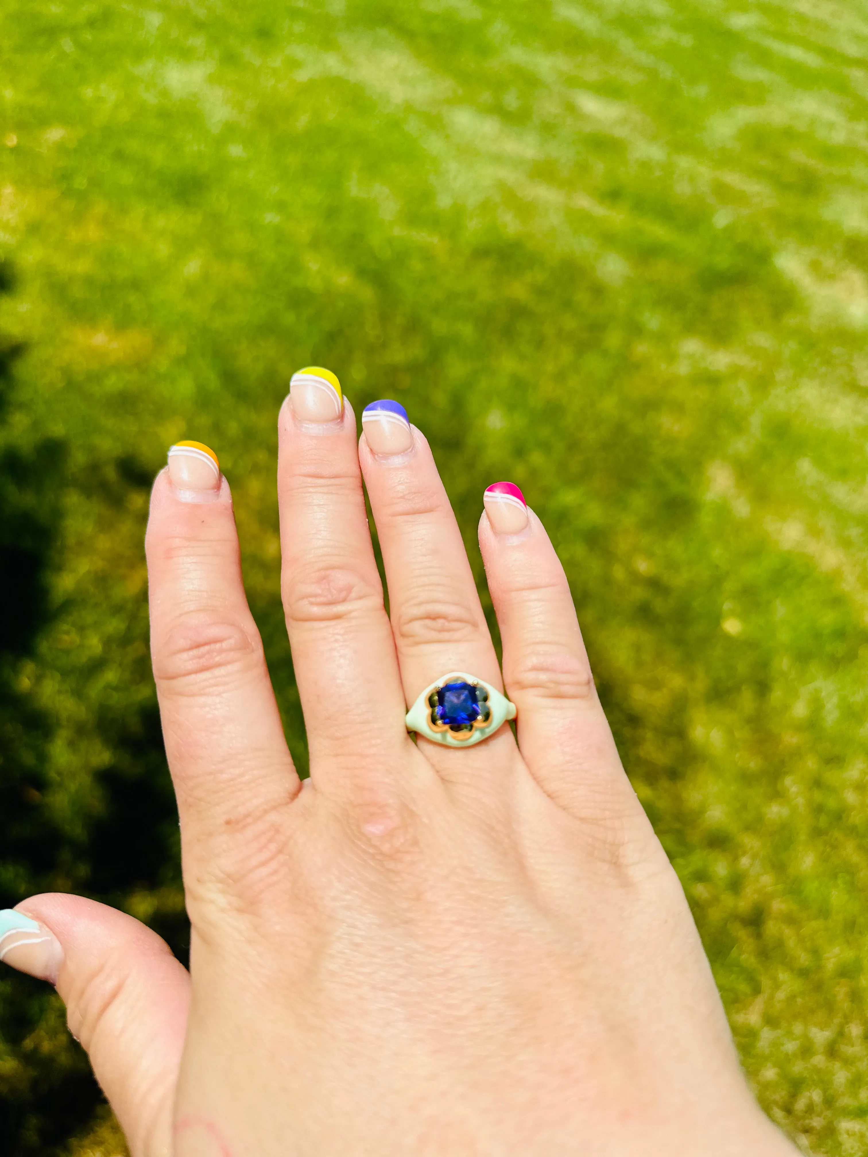 Enamel Gem Rings