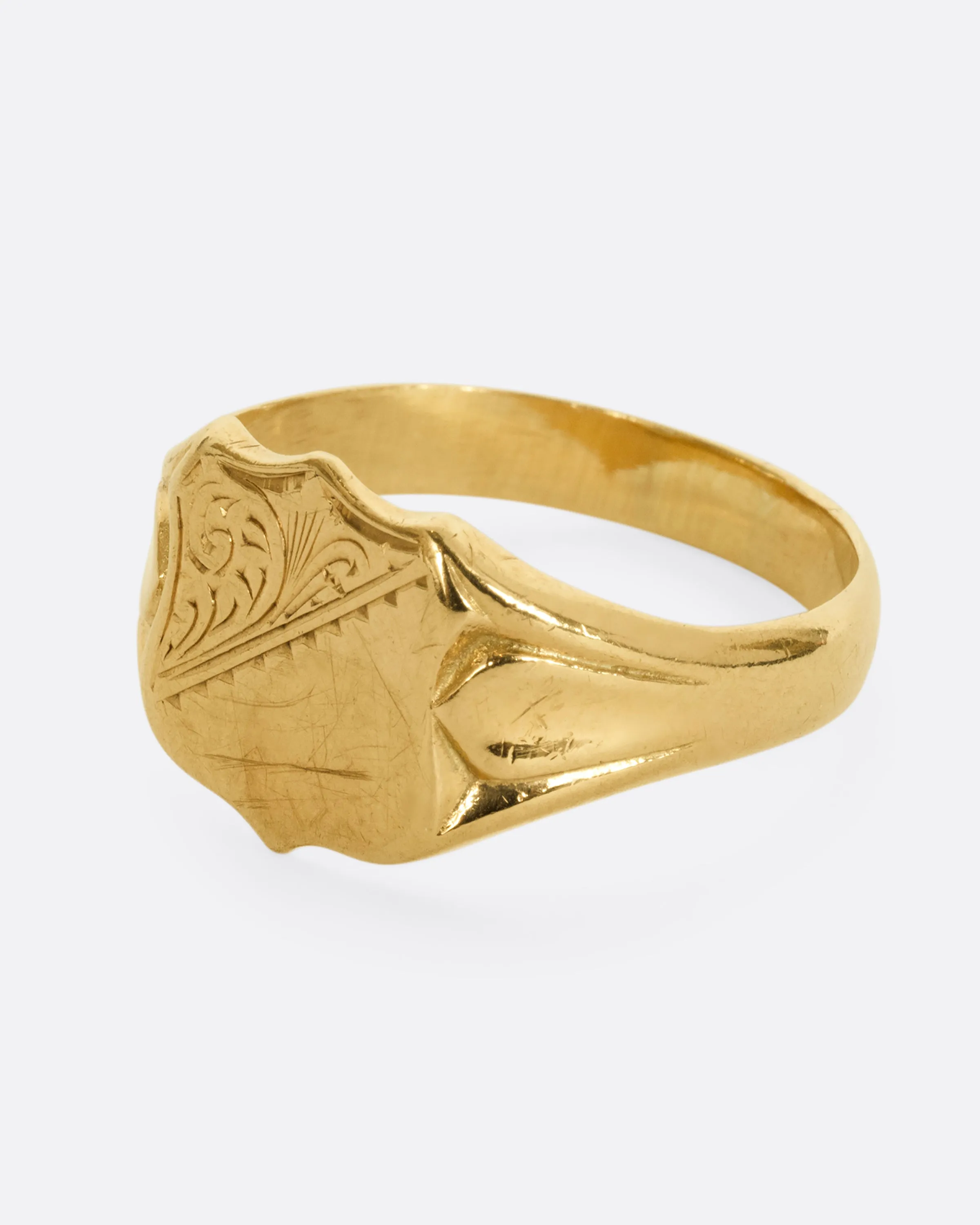 English Crest Signet Ring