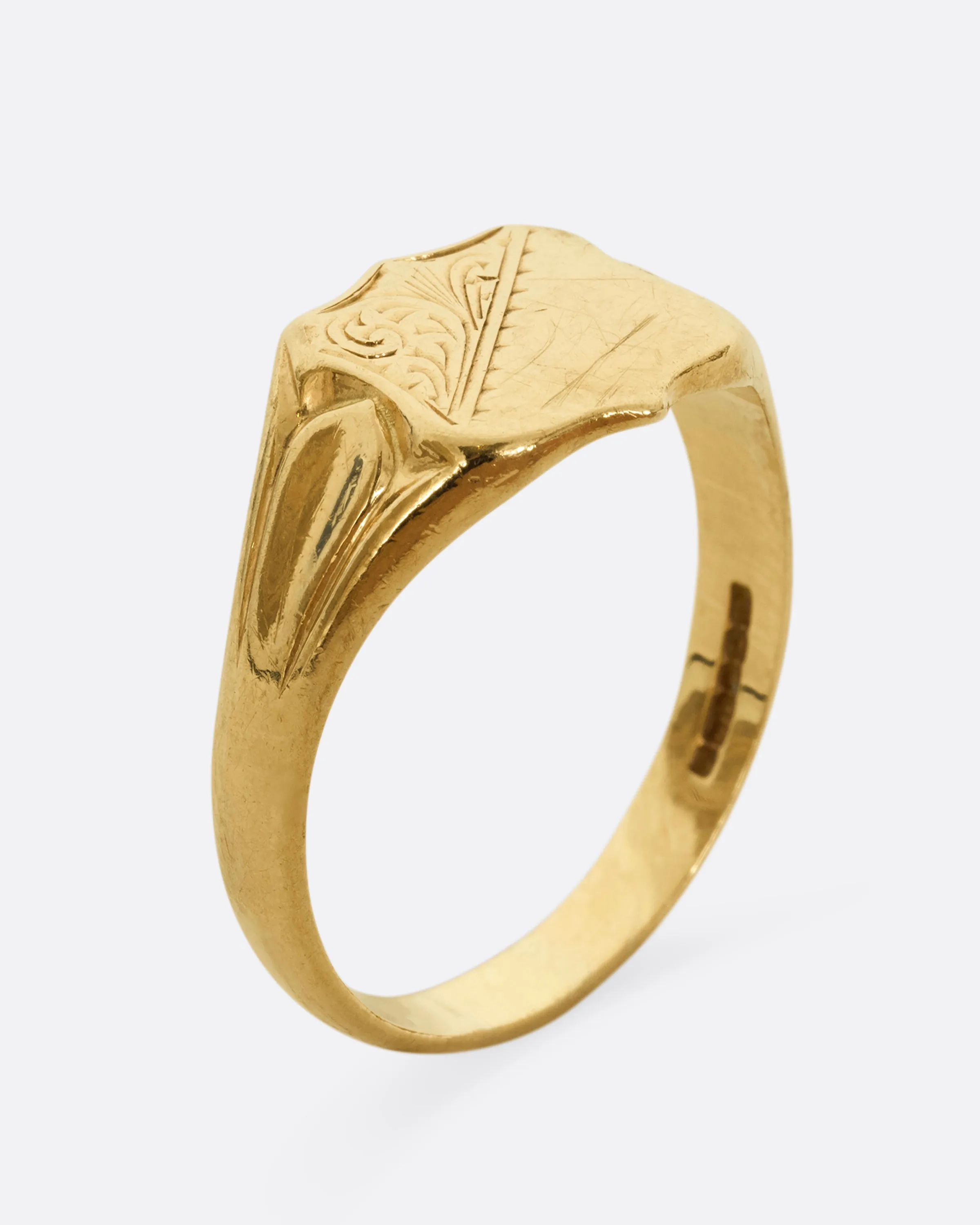 English Crest Signet Ring