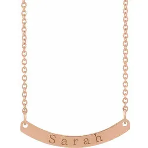 Engravable Curved Bar 18" Necklace 87635