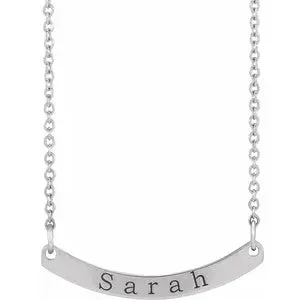 Engravable Curved Bar 18" Necklace 87635