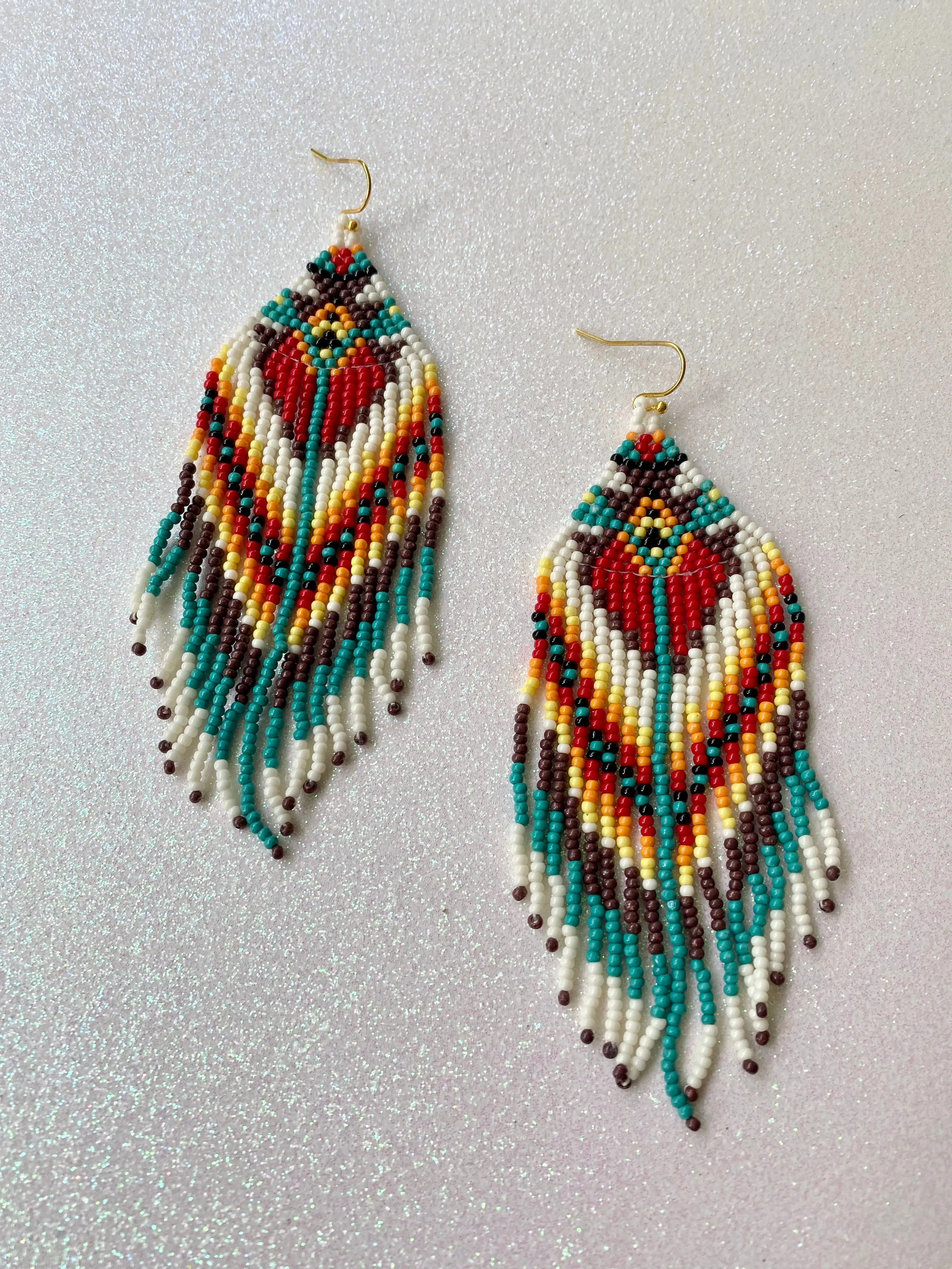 ER192 GEOMETRIC TASSEL EARRINGS