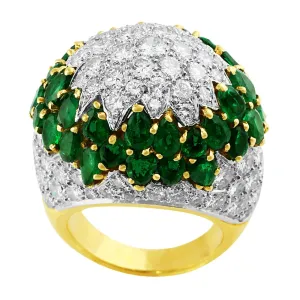 Estate Emerald and Diamond Cocktail Ring