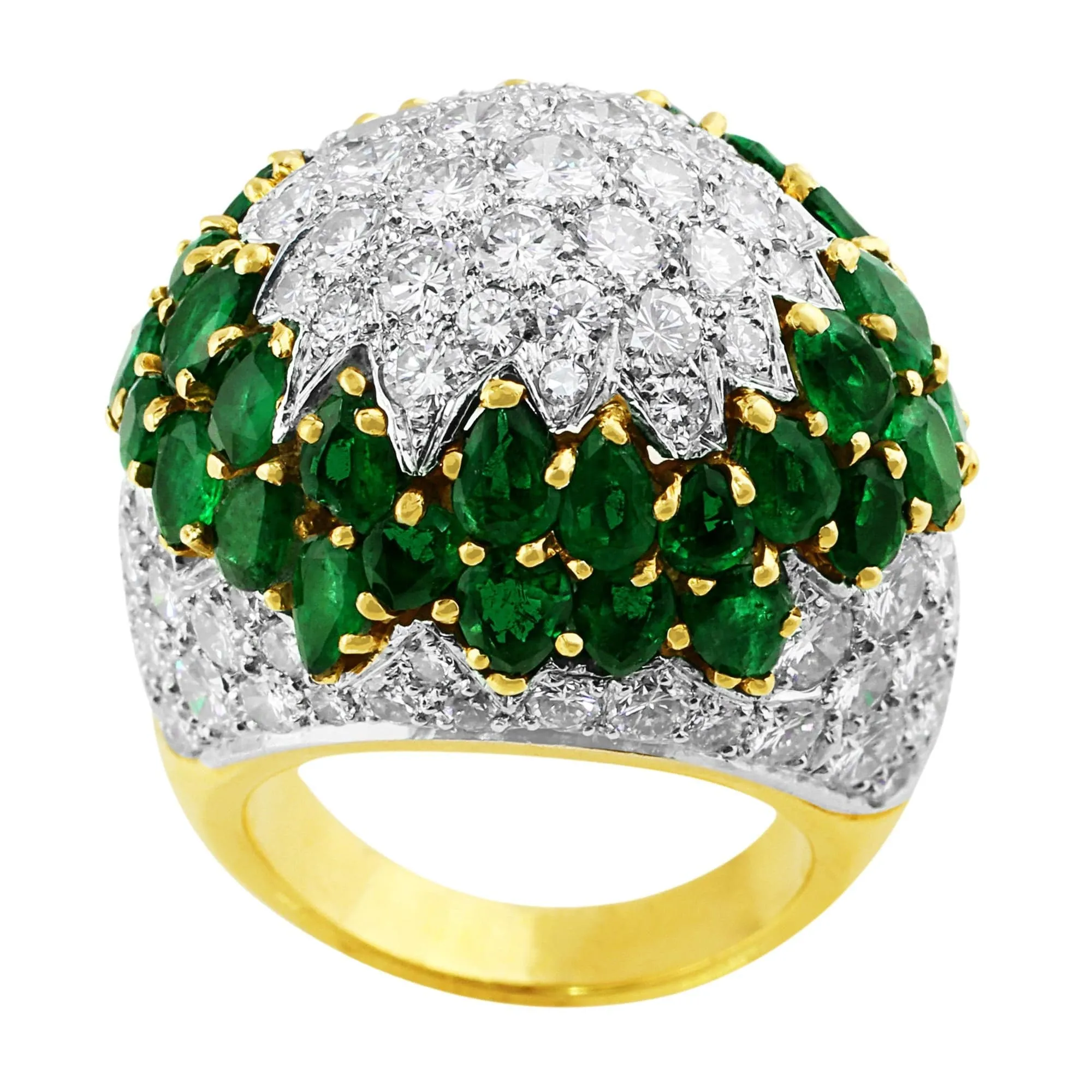Estate Emerald and Diamond Cocktail Ring