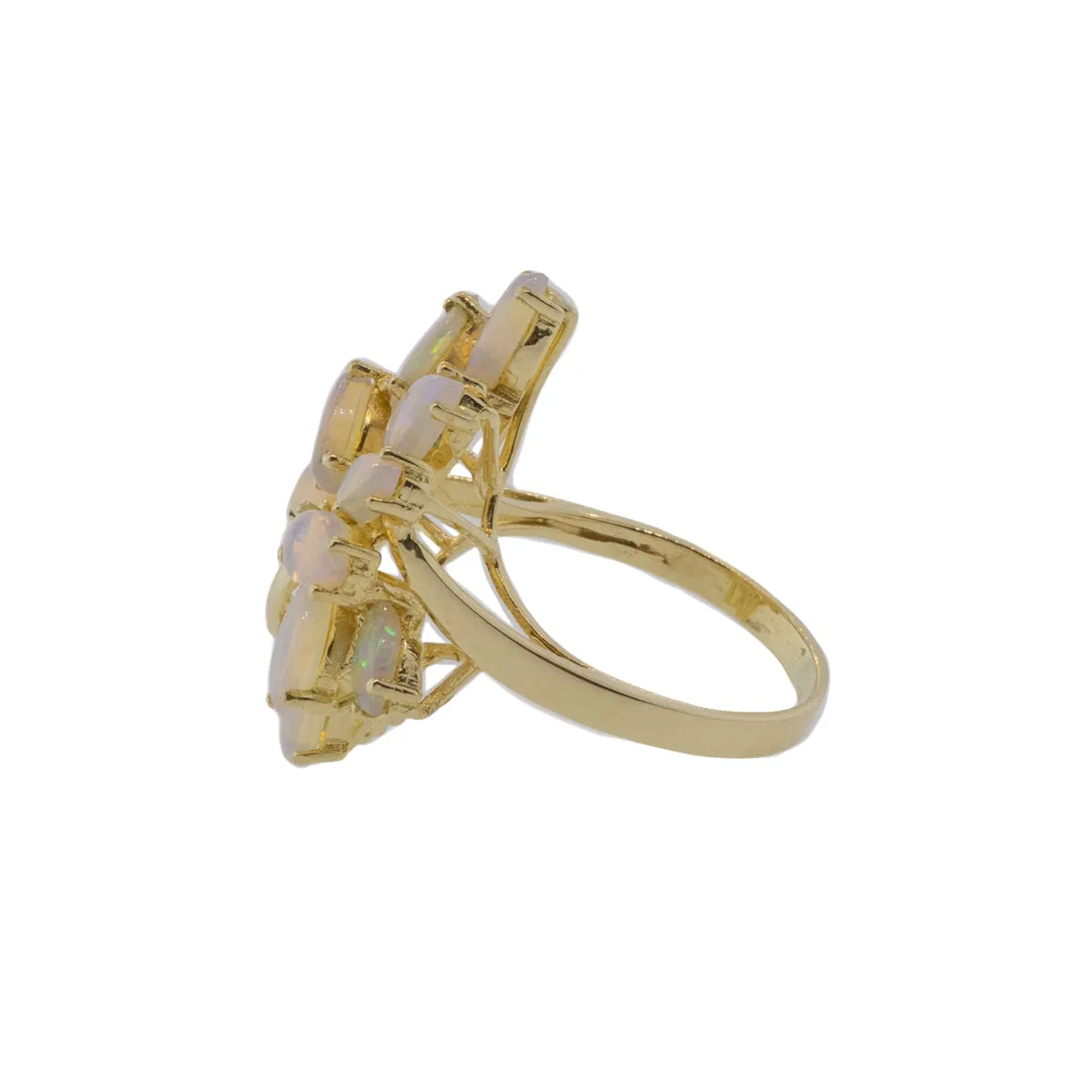 Ethiopian Opal Cluster Ring