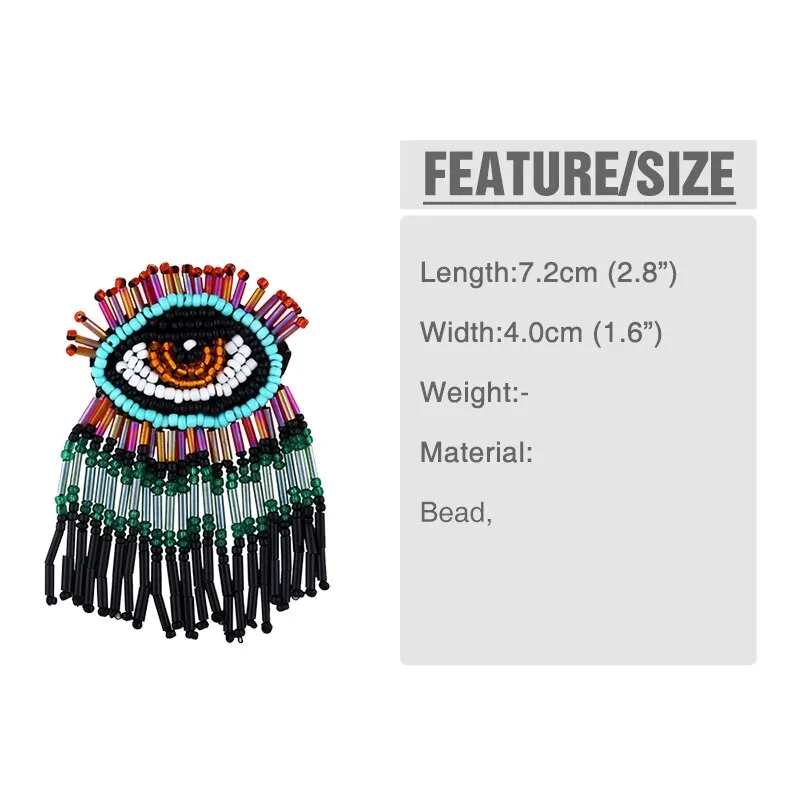 Evil Eye Beaded Tassel Earrings