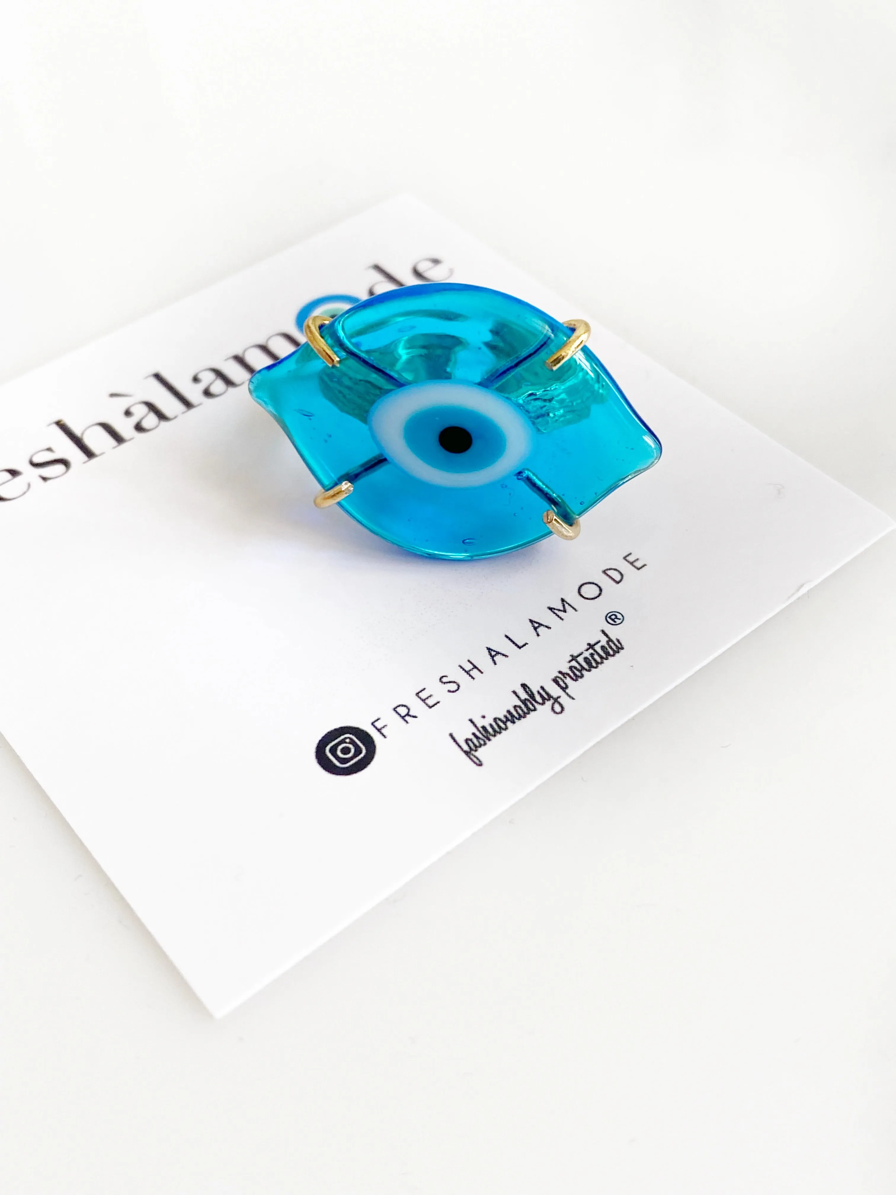 Evil Eye Turquoise Glass Ring