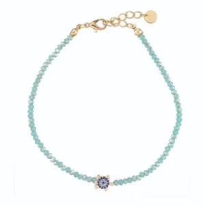 Eye of Protection Turtle Glass Crystal Anklet
