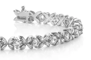 Faceted X Link Diamond Bracelet with 2.08 ct.(finished) 3.0mm