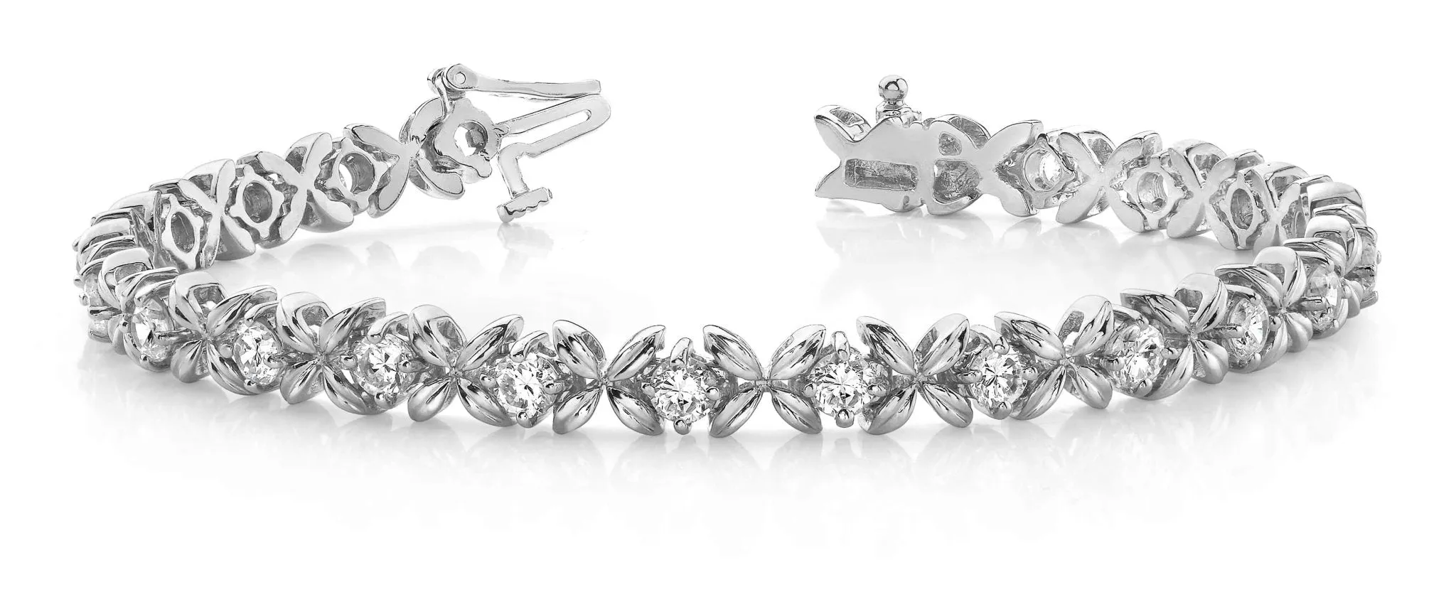 Faceted X Link Diamond Bracelet with 2.08 ct.(finished) 3.0mm