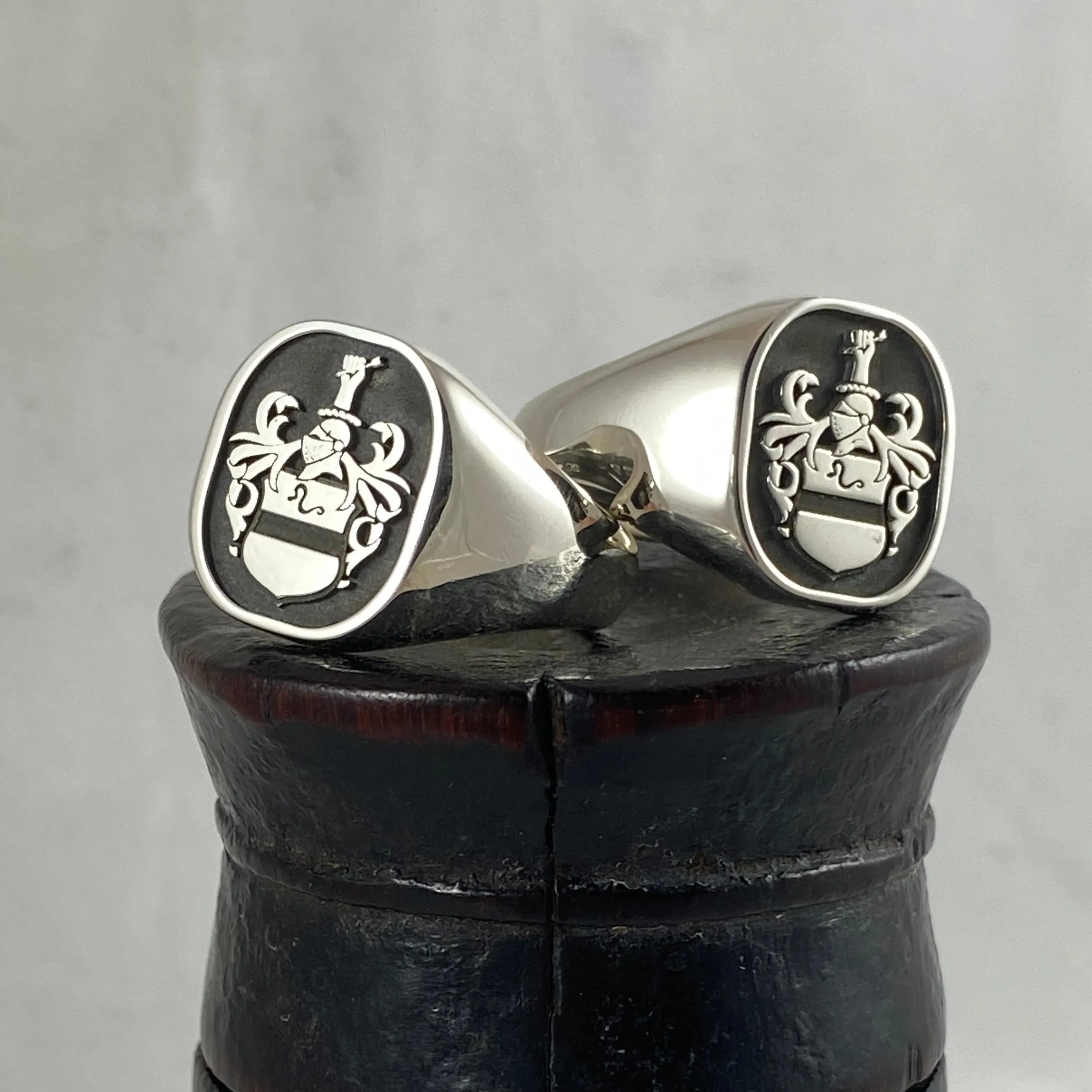 Family Coat of Arms CAD Crafted 18mm x 15mm  -  Sterling Silver