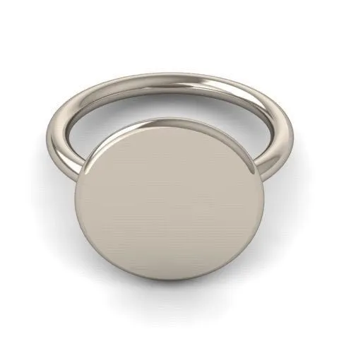 Family Coat of Arms Hand Engraved Round 15mm  -  Sterling Silver Signet Ring