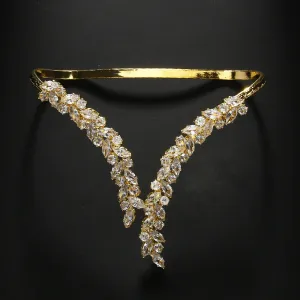 Fashion creative leaf zircon open ring JLTR0529