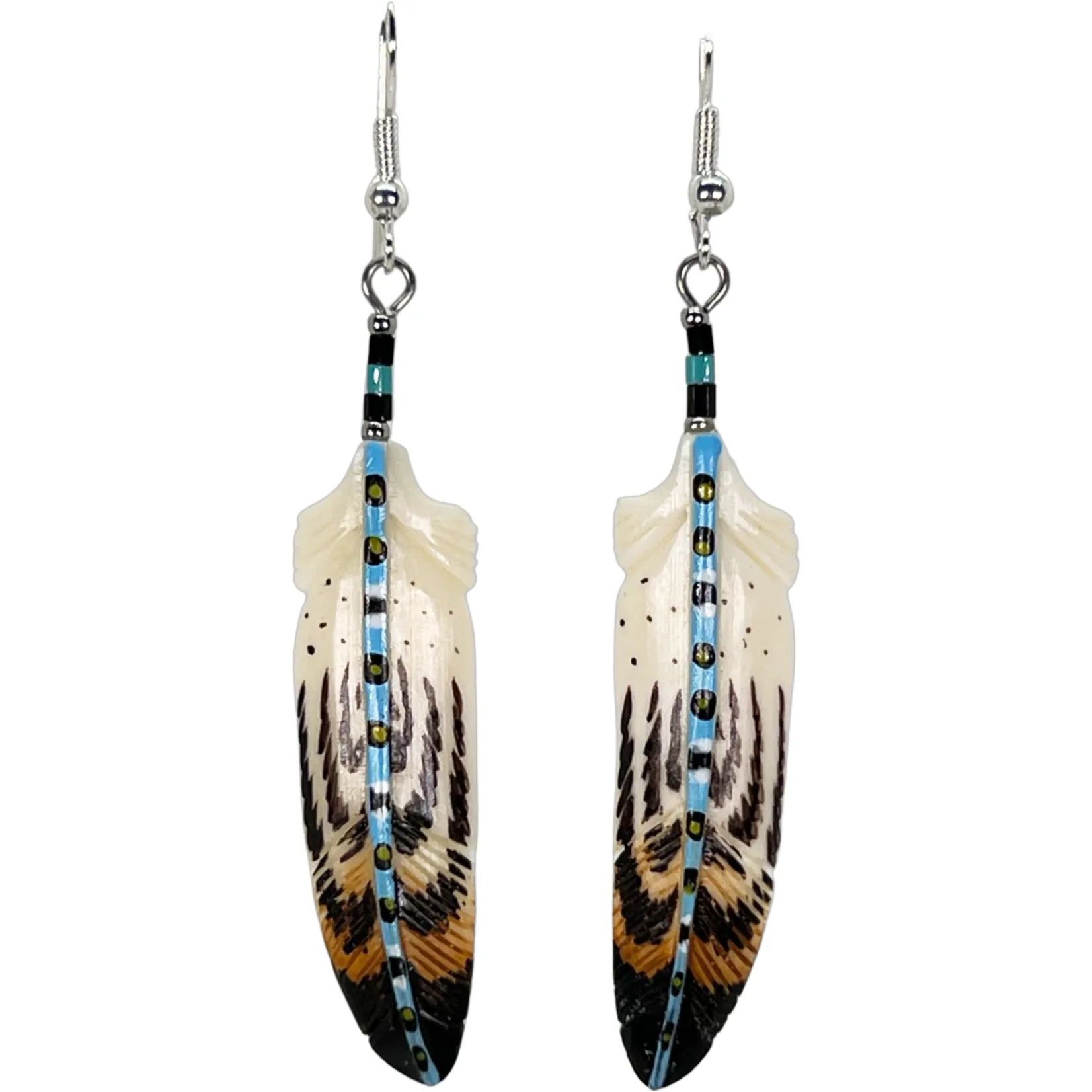 Feather - Carved Bone Earrings