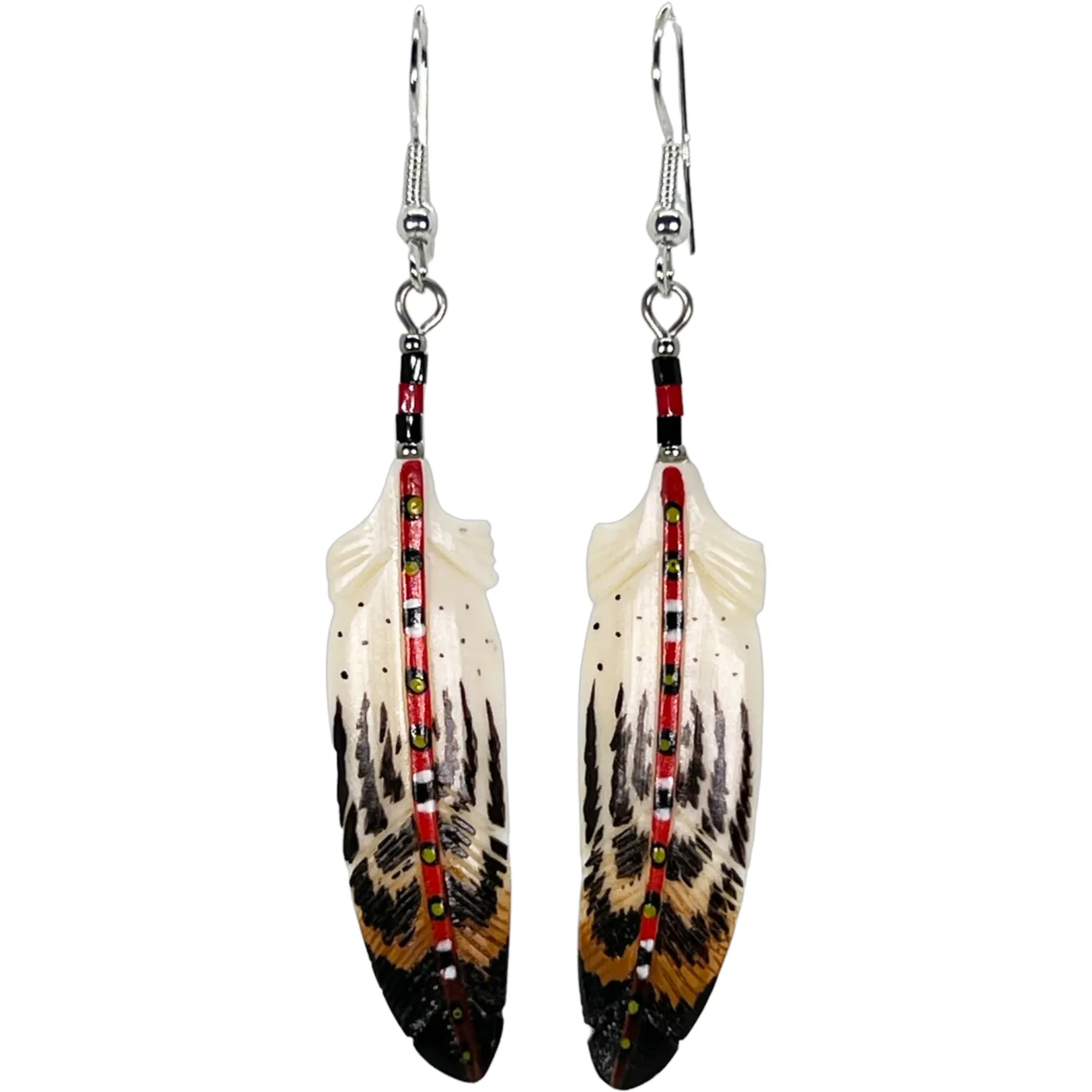 Feather - Carved Bone Earrings