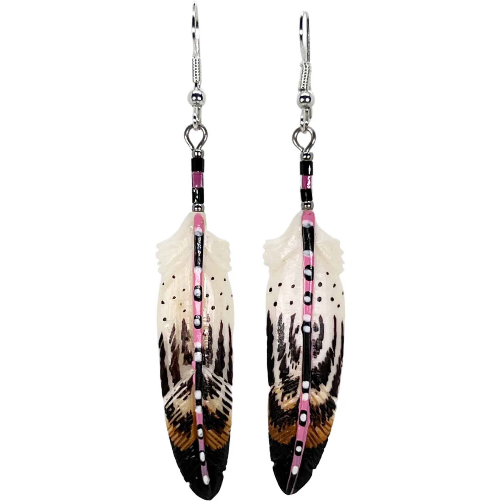 Feather - Carved Bone Earrings