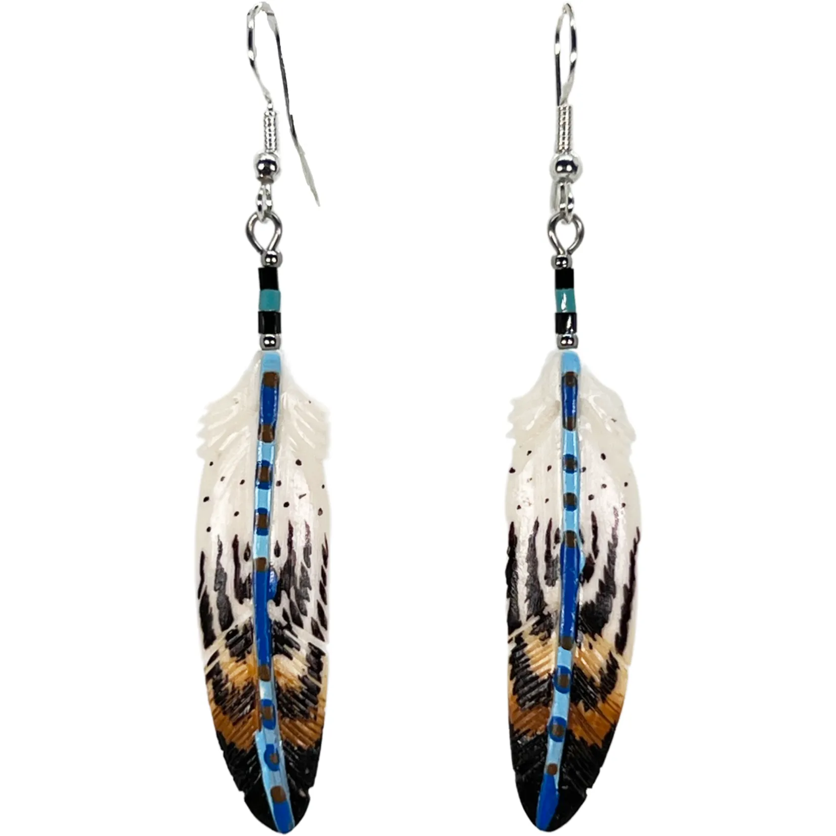 Feather - Carved Bone Earrings