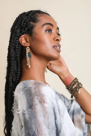 Feather Combo Dangling Earrings